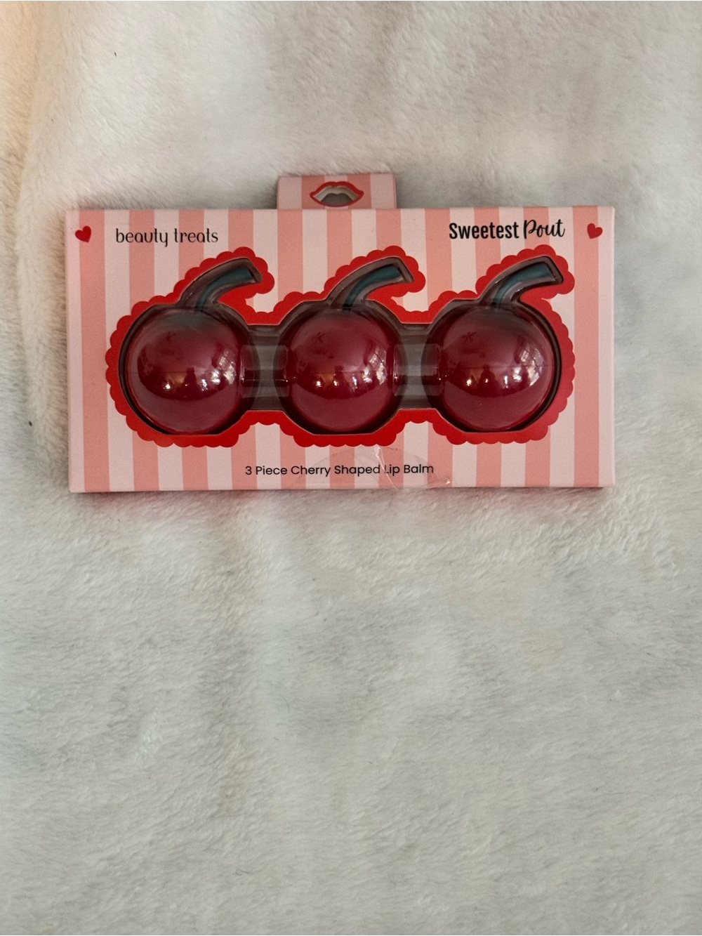 Sweetest Pout 3-Piece Cherry Lip Balm Set - Pink Red